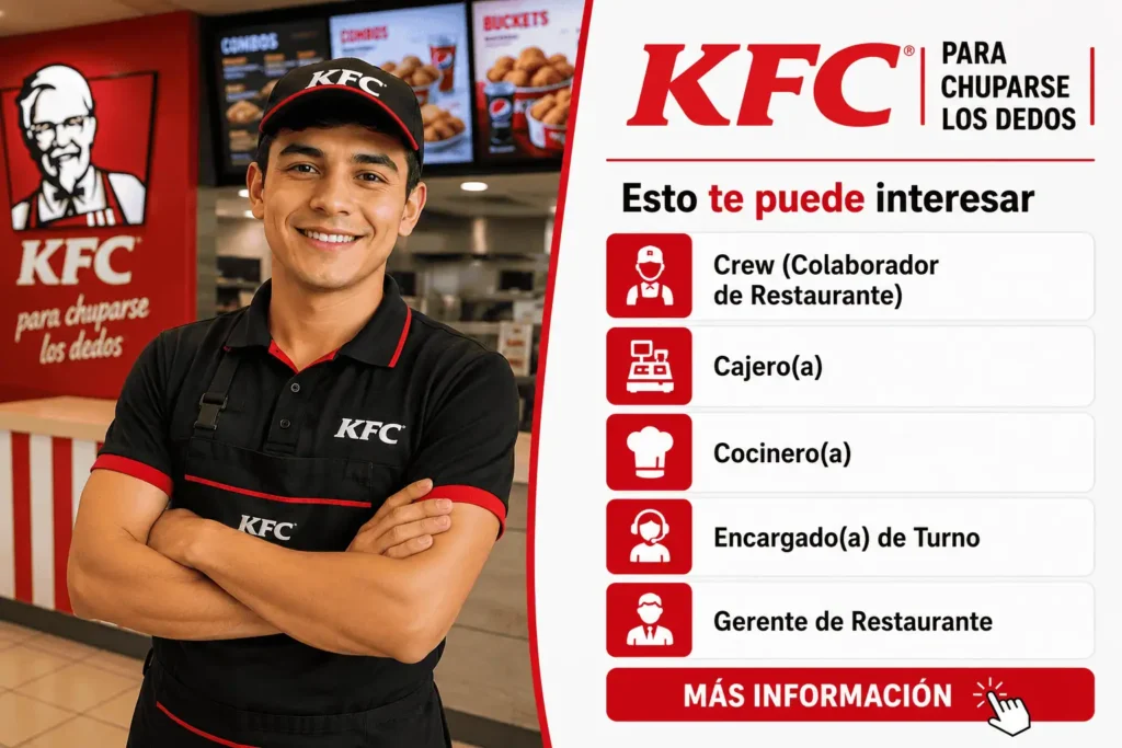 TRABAJAR EN KFC MÉXICO: REQUISITOS, VACANTES Y CÓMO POSTULARSE